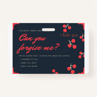 sorry card ID badge