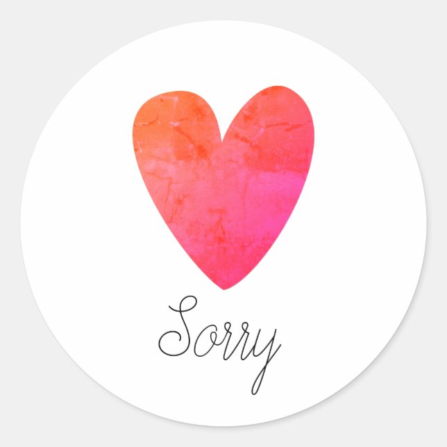 Sorry Classic Round Sticker (Front)