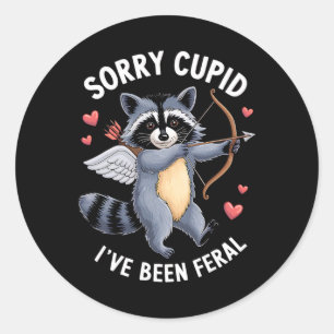 Sorry Cupid I've Been Feral Valentines Day Couples Classic Round Sticker
