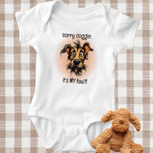 Sorry Doggie It's My Fault Funny Baby Bodysuit