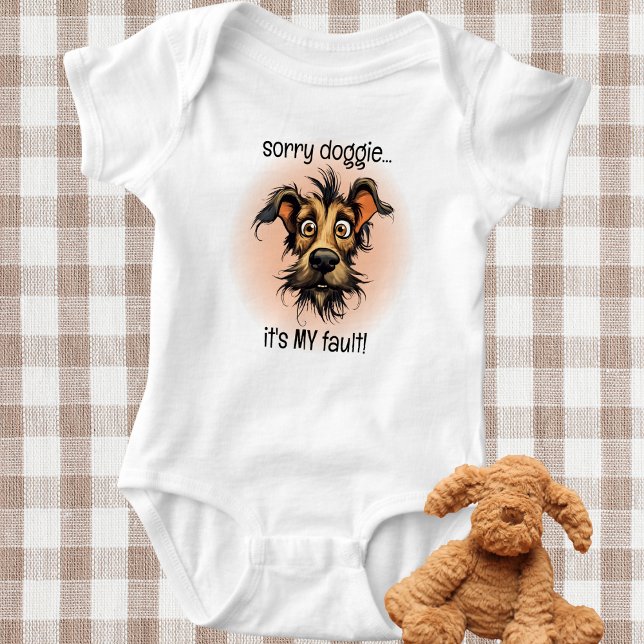Sorry Doggie It's My Fault Funny  Baby Bodysuit (Creator Uploaded)