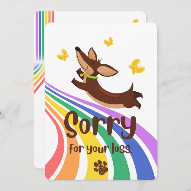Sorry for the Loss of Your Dog Card (Front/Back)