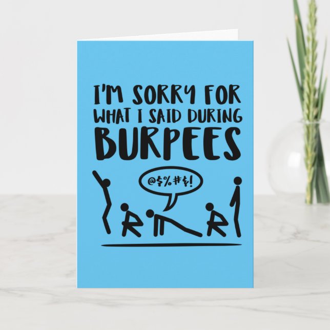 Sorry for What I Said During Burpees Card (Front)