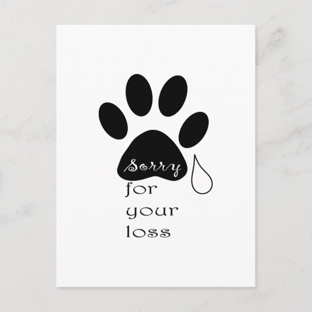Sorry for your loss Pet sympathy card  (Front)