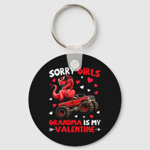 Sorry Girls Grandma Is My Valentine Dinosaur Monst Key Ring