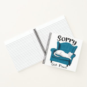Sorry Got Plans Funny Cat Lover Gift Notebook
