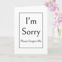 Sorry Greeting Card, Modern Simple Minimal Elegant