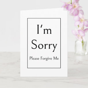 Sorry Greeting Card, Modern Simple Minimal Elegant Card