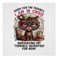 Sorry I Am in Crisis Funny 70th Birthday Quote 