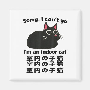Sorry I Can’t Go I’m An Indoor Cat Funny Indoor Ki Magnet