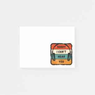 Sorry I can’t hear you - Retro Headphones Post-it Notes