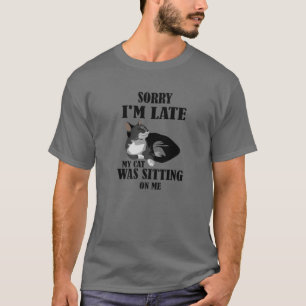 Sorry I Can't I Have Plans With My Cat Funny Cat L T-Shirt