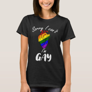 Sorry I Cant I'm Gay LGBT Pride Lesbian Queer Equ T-Shirt