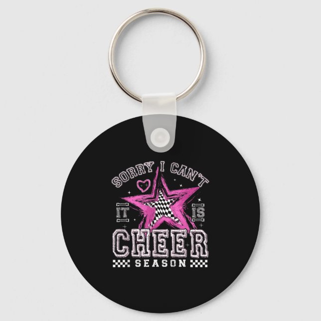 Sorry I Can't It's Cheer Season Cheerleader Checke Key Ring (Front)
