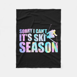 Sorry I Cant Its Ski Season Winter Sports Skiing L Fleece Blanket