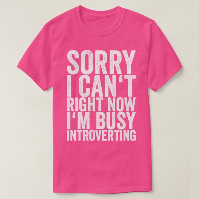 Sorry I Cant Right Now Im Busy Introverting T-Shirt (Design Front)