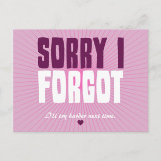 Sorry I Forgot Postcard
