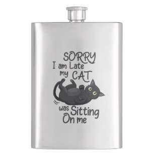Sorry I’m Late – Cat Rules! Hip Flask