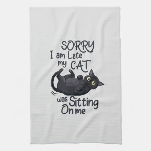 Sorry I’m Late – Cat Rules! Tea Towel