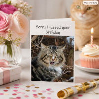Sorry I Missed Your Birthday Norwegian Forest Cat