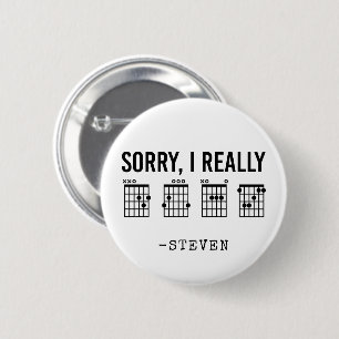 Sorry, I Really DGAF Guitar Chords Funny Custom 6 Cm Round Badge