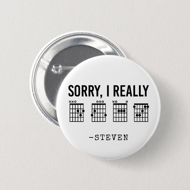 Sorry, I Really DGAF Guitar Chords Funny Custom 6 Cm Round Badge (Front & Back)