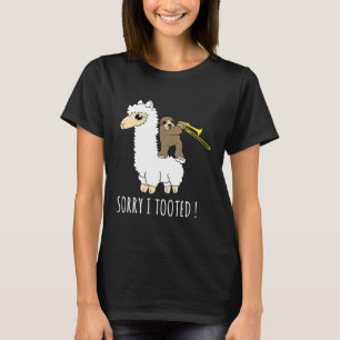 Sorry I Tooted Trombone Player Llama Sloth T-Shirt