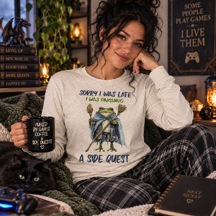 Sorry I Was Late Funny Gamer Side Quest Tri-Blend Shirt