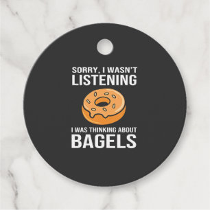 Sorry I Was thinking about Bagels Jewish Hanukkah Favour Tags