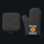 Sorry I Was thinking about Bagels Jewish Hanukkah Oven Mitt & Pot Holder Set<br><div class="desc">Jewish humour,  bagel obsession,  Hanukkah 2025,  Jewish food culture,  distracted foodie,  funny Jewish expression,  holiday Jewish comedy,  bagel love,  cultural humour</div>