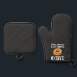 Sorry I Was thinking about Bagels Jewish Hanukkah Oven Mitt & Pot Holder Set<br><div class="desc">Jewish humour,  bagel obsession,  Hanukkah 2025,  Jewish food culture,  distracted foodie,  funny Jewish expression,  holiday Jewish comedy,  bagel love,  cultural humour</div>