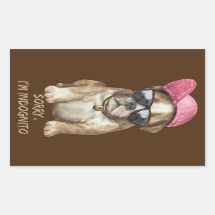 SORRY I'M INDOGNITO (English Bulldog) cute dog pup Rectangular Sticker