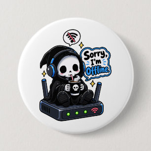 Sorry I'm offline introvert gamer humour 7.5 Cm Round Badge