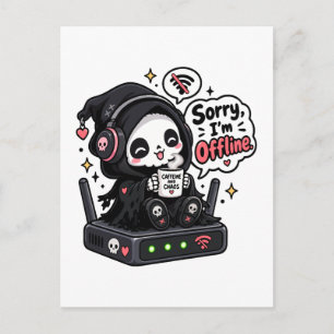 Sorry I'm offline introvert gamer humour Postcard