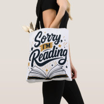 Sorry, I'm Reading Book Lover Typography Design