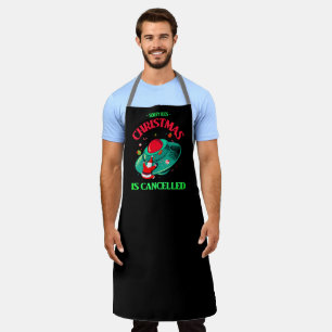 Sorry Kids Christmas Is Cancelled Santa UFO Crash Apron