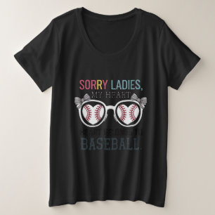 Sorry Ladies Baseball Love Design Plus Size T-Shirt