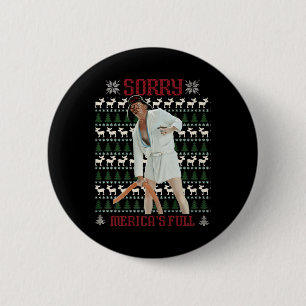 Sorry Merica's Full Funny Trump Ugly Christmas  6 Cm Round Badge