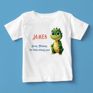 Sorry Mummy for little biting you Custom Name Baby T-Shirt