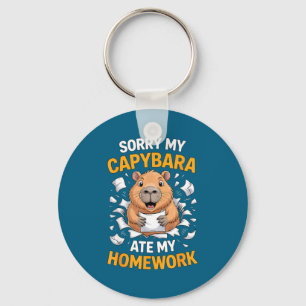 Sorry My Capybara Ate My Homework Funny Rodent  Key Ring