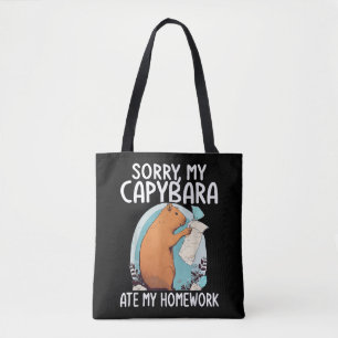 Sorry My Capybara Ate My Homework Funny Tote Bag