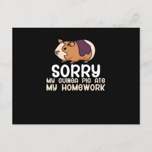 Sorry My Guinea Pig Ate My Homework Cute Pet Postcard