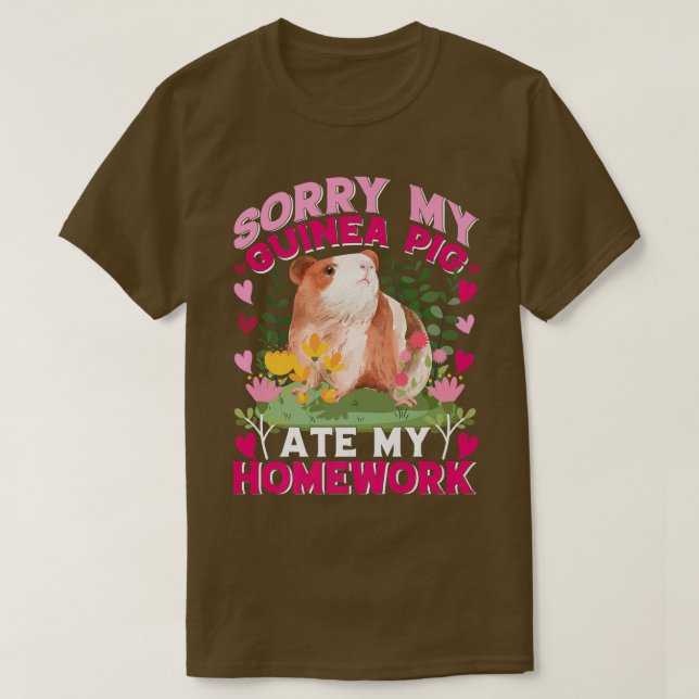 Sorry my Guinea Pig Ate My Homework Guinea pig Pre T-Shirt (Design Front)