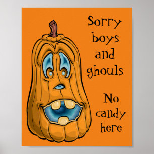Sorry No Candy Halloween Door Sign