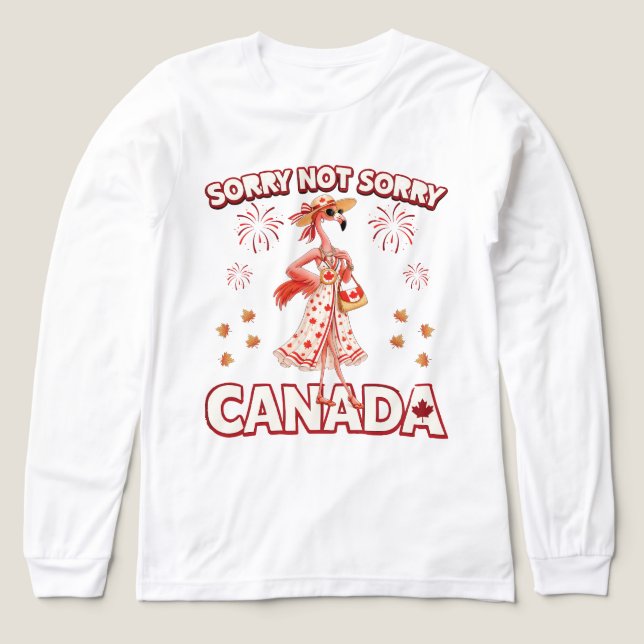 Sorry Not Sorry Canada Flamingo Tri-Blend Shirt (Design Front)