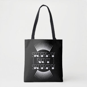 Sorry Not Sorry Retro Typography Tote Bag