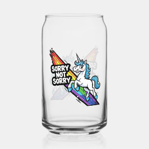 Sorry not Sorry Unicorn Can Glass