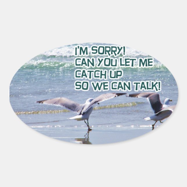 Sorry_ Oval Sticker (Front)
