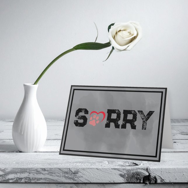 Sorry – Pet Sympathy with Heart Paw Print Card (Creator Uploaded)