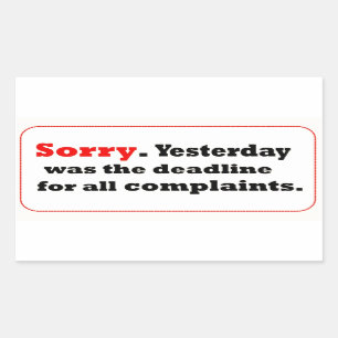 Sorry Rectangular Sticker